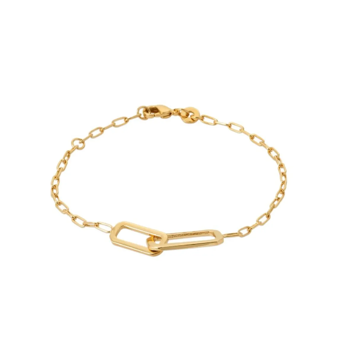 Maison de la Bijouterie Bracelet femme plaqué or double maillons rectangulaire UYZV3UZV | Femme Bracelet