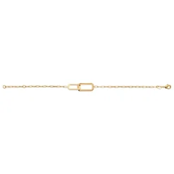 Maison de la Bijouterie Bracelet femme plaqué or double maillons rectangulaire UYZV3UZV | Femme Bracelet