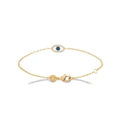 Maison de la Bijouterie Bracelet femme plaqué or œil pierre bleue UW3U5VZV | Femme Bracelet