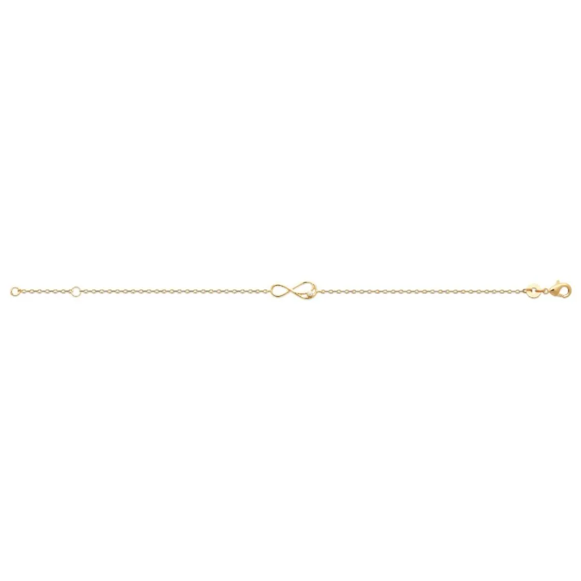 Maison de la Bijouterie Bracelet femme plaqué or infinity serti clos UW3UUWZV | Femme Bracelet