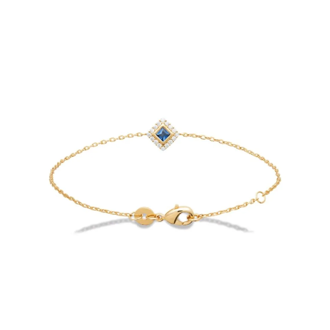 Maison de la Bijouterie Bracelet femme plaqué or oxydes et pierre bleue UW3UV5ZV | Femme Bracelet