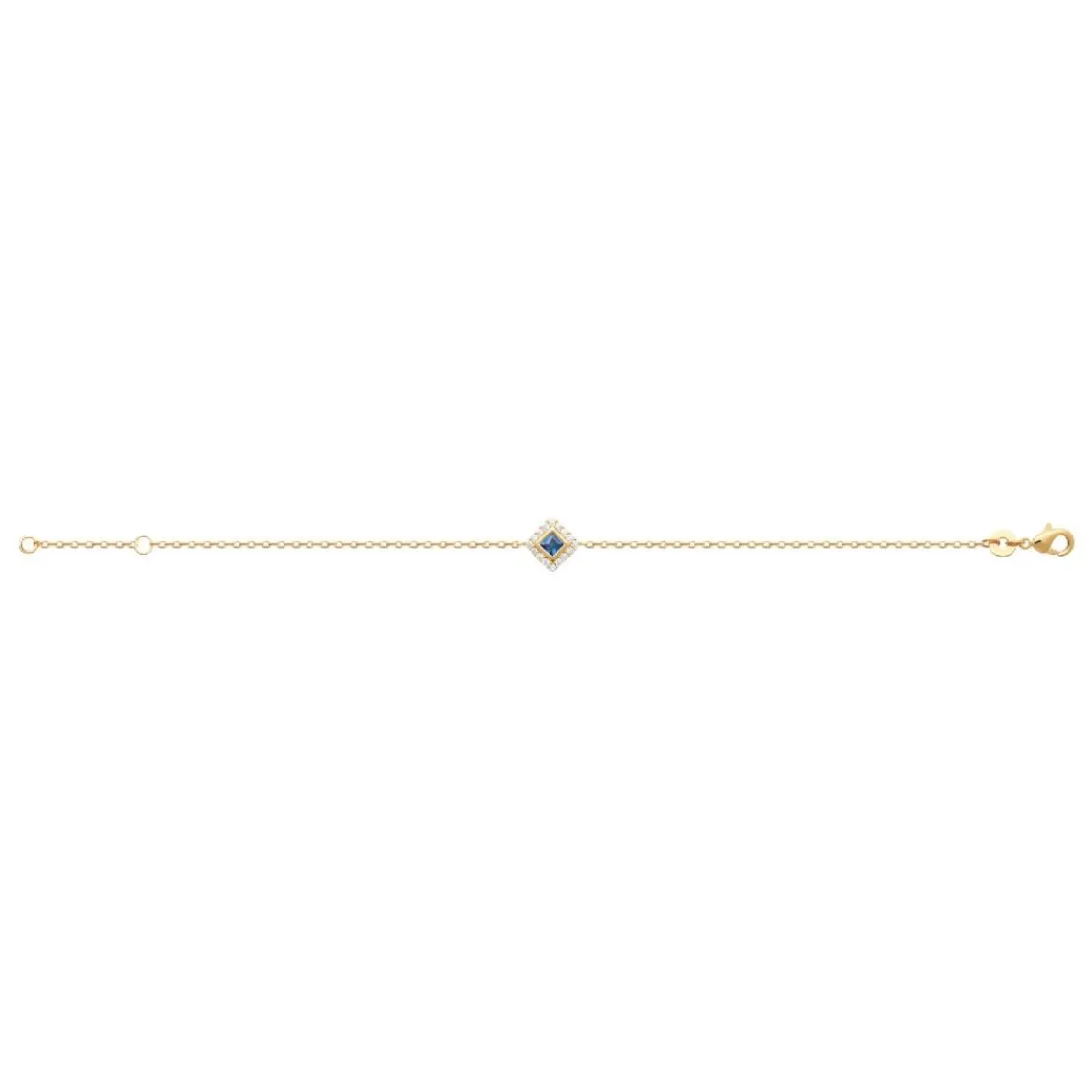 Maison de la Bijouterie Bracelet femme plaqué or oxydes et pierre bleue UW3UV5ZV | Femme Bracelet