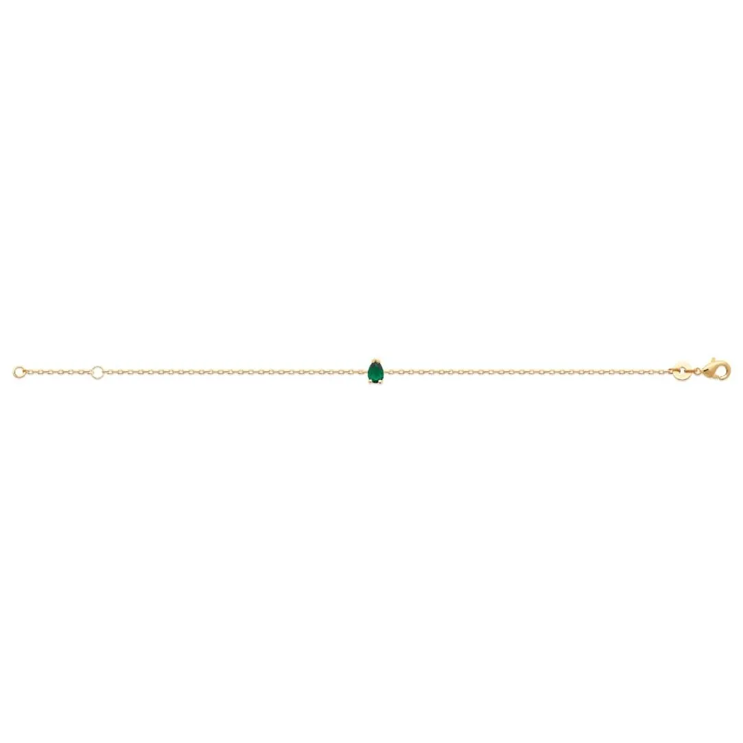 Maison de la Bijouterie Bracelet femme plaqué or oxyde verte UW3UW6ZV | Femme Bracelet