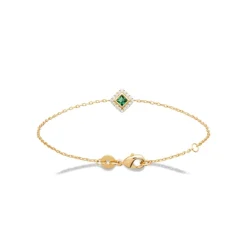 Maison de la Bijouterie Bracelet femme plaqué or oxyde et pierre verte UW3UV4ZV | Femme Bracelet