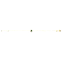 Maison de la Bijouterie Bracelet femme plaqué or oxyde et pierre verte UW3UV4ZV | Femme Bracelet
