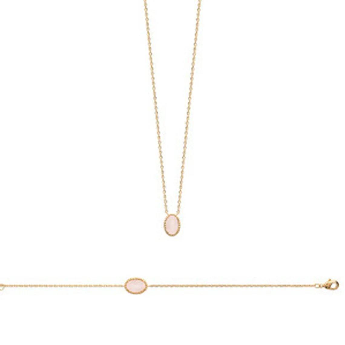 Maison de la Bijouterie Bracelet femme plaqué or quartz rose - UW3ZY6ZV | Femme Bracelet