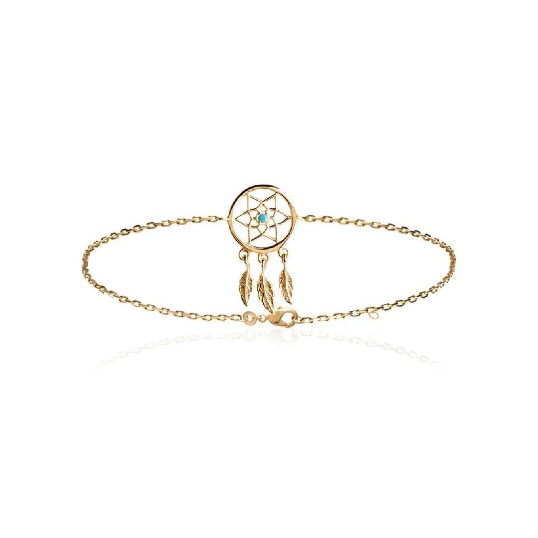 Maison de la Bijouterie Bracelet femme plaqué or turquoise serti clos - UWZW5WZV | Femme Bracelet