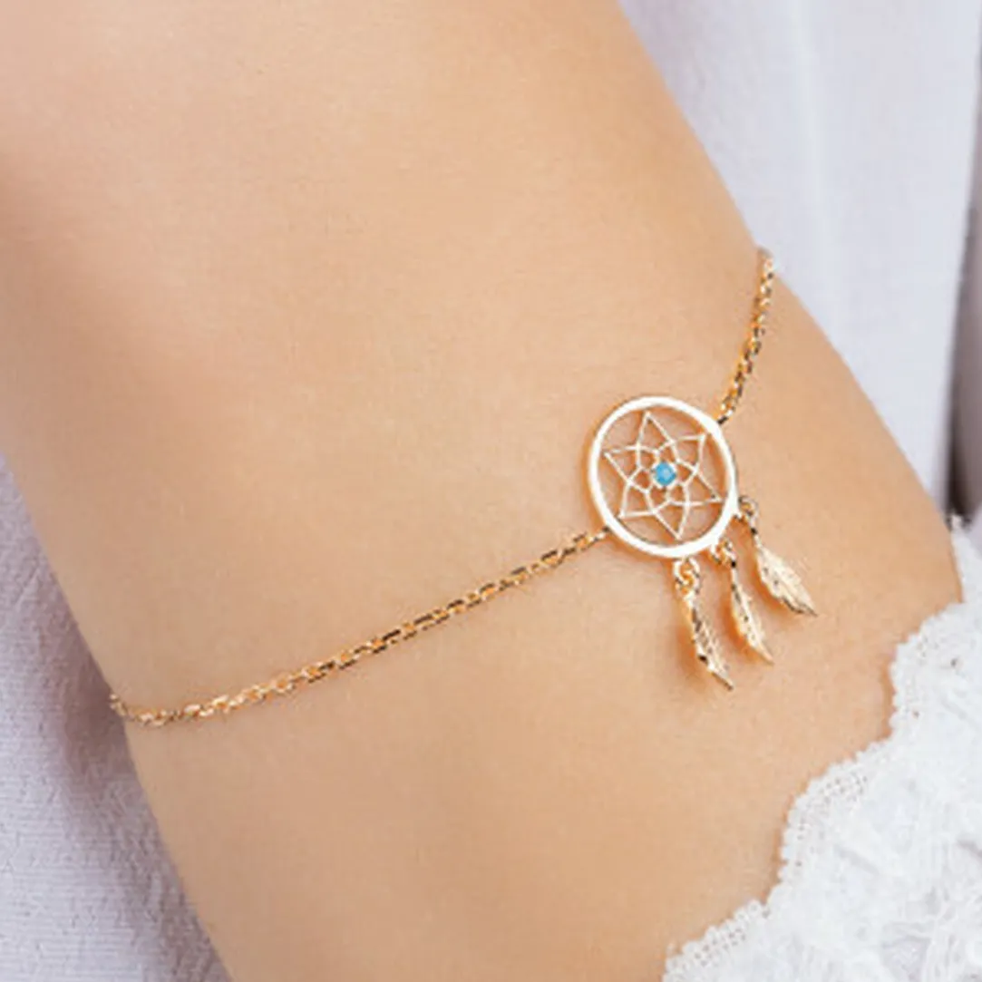 Maison de la Bijouterie Bracelet femme plaqué or turquoise serti clos - UWZW5WZV | Femme Bracelet