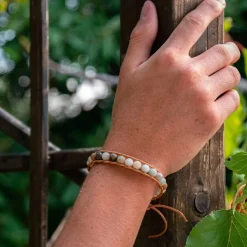 Sloya Bracelet Femme Amazonite et cuir | Femme Bracelet