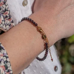 Sloya Bracelet Femme Serena en pierres Grenat | Femme Bracelet