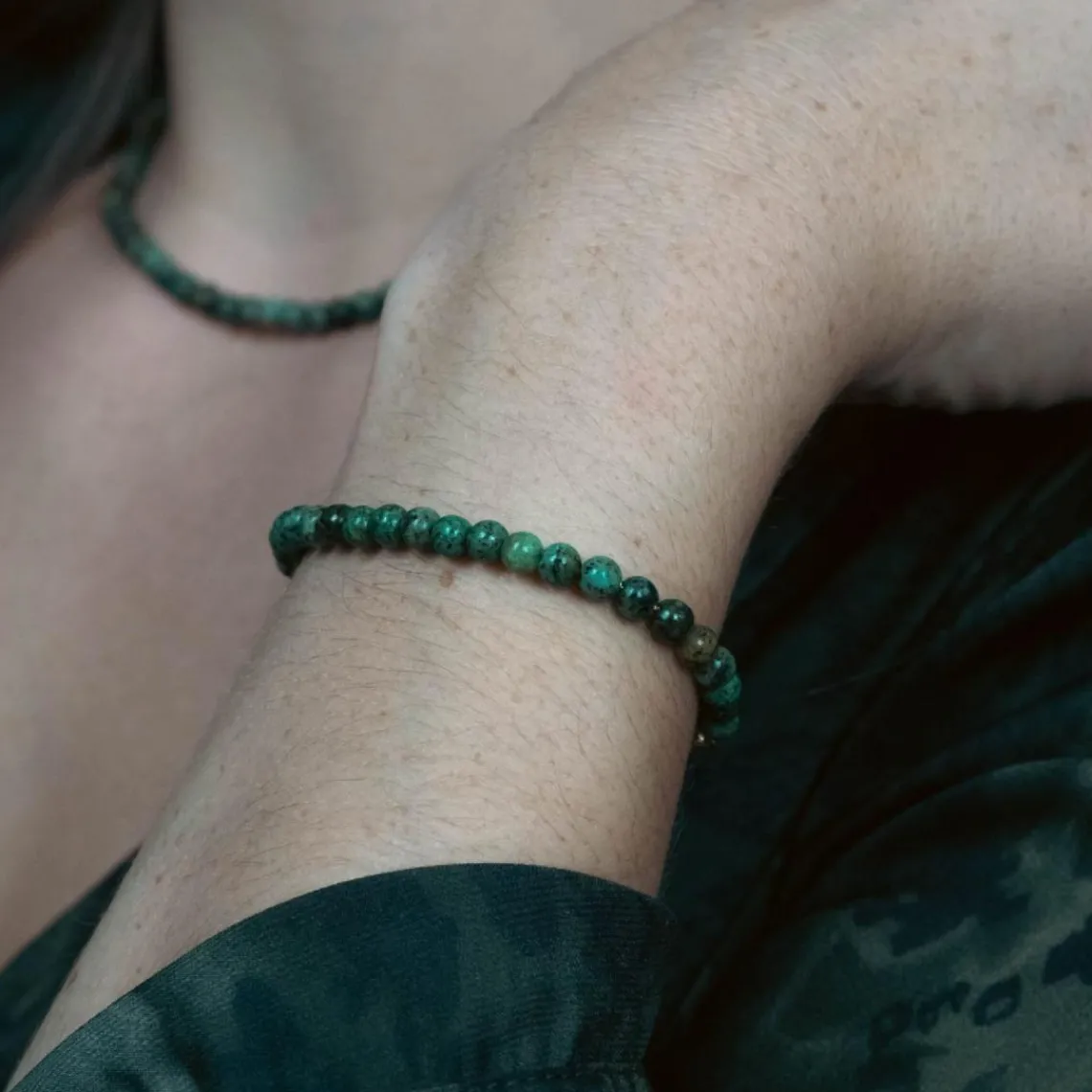 Sloya Bracelet Femme Serena en pierres Turquoise Africain | Femme Bracelet