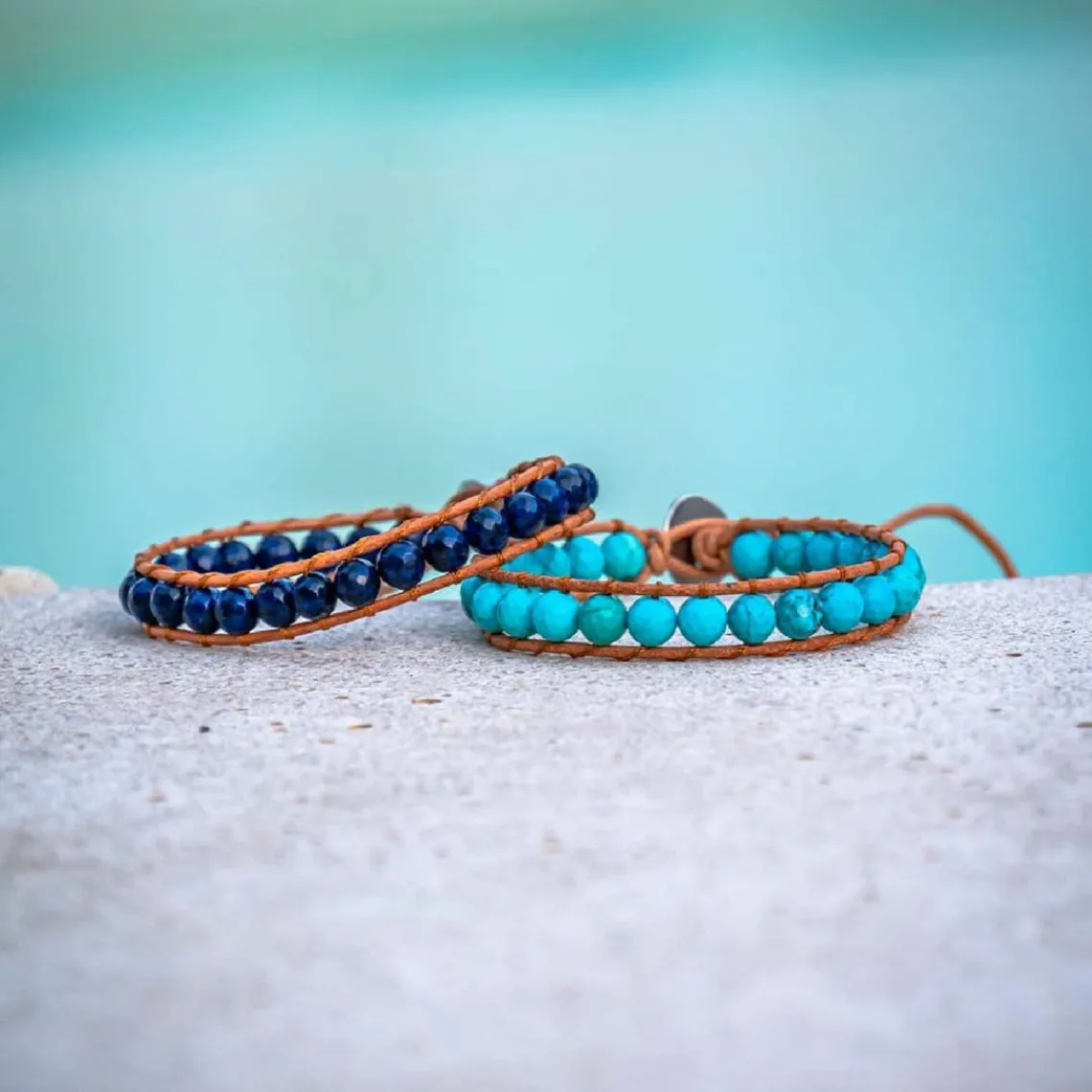 Sloya Bracelet Femme Turquoise et cuir | Femme Bracelet