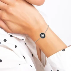 So Charm Bijoux Bracelet Femme So Charm - B4004-ARGENT-NOIR - Bracelet Mode Argenté | Femme Bracelet