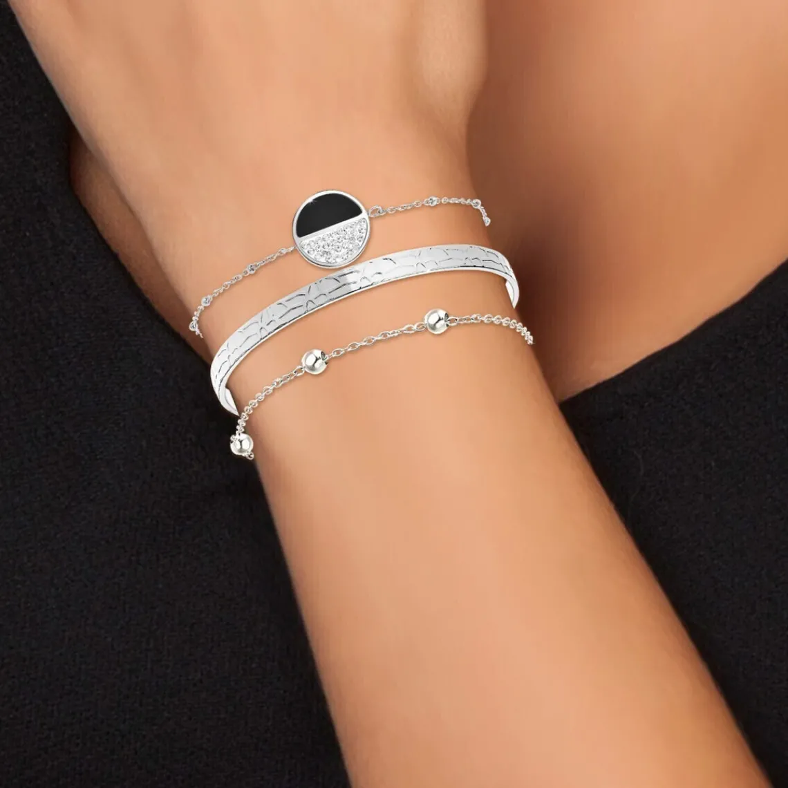 So Charm Bijoux Bracelet Femme So Charm - B2313-ARGENT+B2500-ARGENT+B2371-ARGENT - Bracelets Mode Argentés | Femme Bracelet
