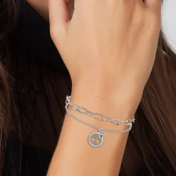 So Charm Bijoux Bracelet Femme So Charm - BD2560-ARGENT-DIAMANT - Bracelet Arbre De Vie | Femme Boucles D'Oreilles|Bracelet