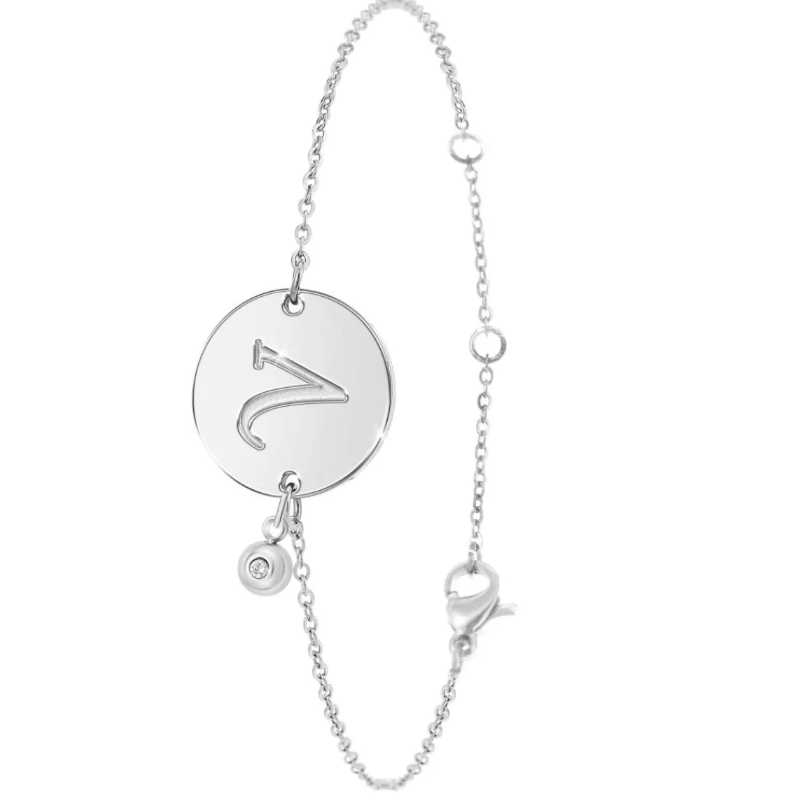 So Charm Bijoux Bracelet Femme So Charm - BD2281-ARGENT-V-DIAMANT - Bracelet Initial Argenté | Femme Bracelet