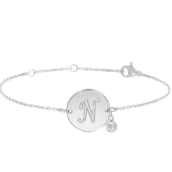 So Charm Bijoux Bracelet Femme So Charm - BD2281-ARGENT-N-DIAMANT - Bracelet Initial Argenté | Femme Bracelet