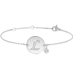 So Charm Bijoux Bracelet Femme So Charm - BD2281-ARGENT-L-DIAMANT - Bracelet Initial Argenté | Femme Bracelet