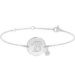 So Charm Bijoux Bracelet Femme So Charm - BD2281-ARGENT-B-DIAMANT - Bracelet Initial Argenté | Femme Bracelet