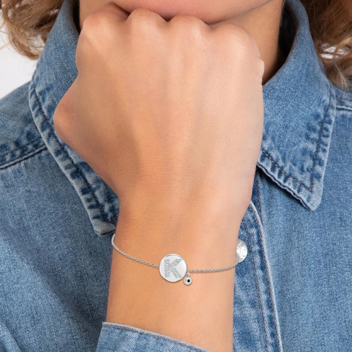 So Charm Bijoux Bracelet Femme So Charm - BD2693-ARGENT-K-DIAMANT - Bracelet Argenté Lettre | Femme Bracelet