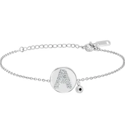So Charm Bijoux Bracelet Femme So Charm - BD2693-ARGENT-A-DIAMANT - Bracelet Argenté Lettre | Femme Bracelet
