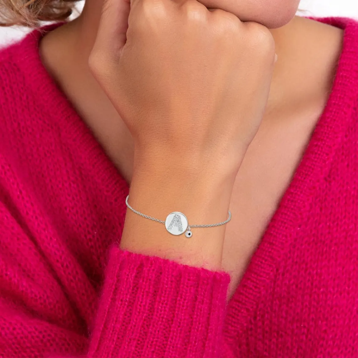 So Charm Bijoux Bracelet Femme So Charm - BD2693-ARGENT-A-DIAMANT - Bracelet Argenté Lettre | Femme Bracelet