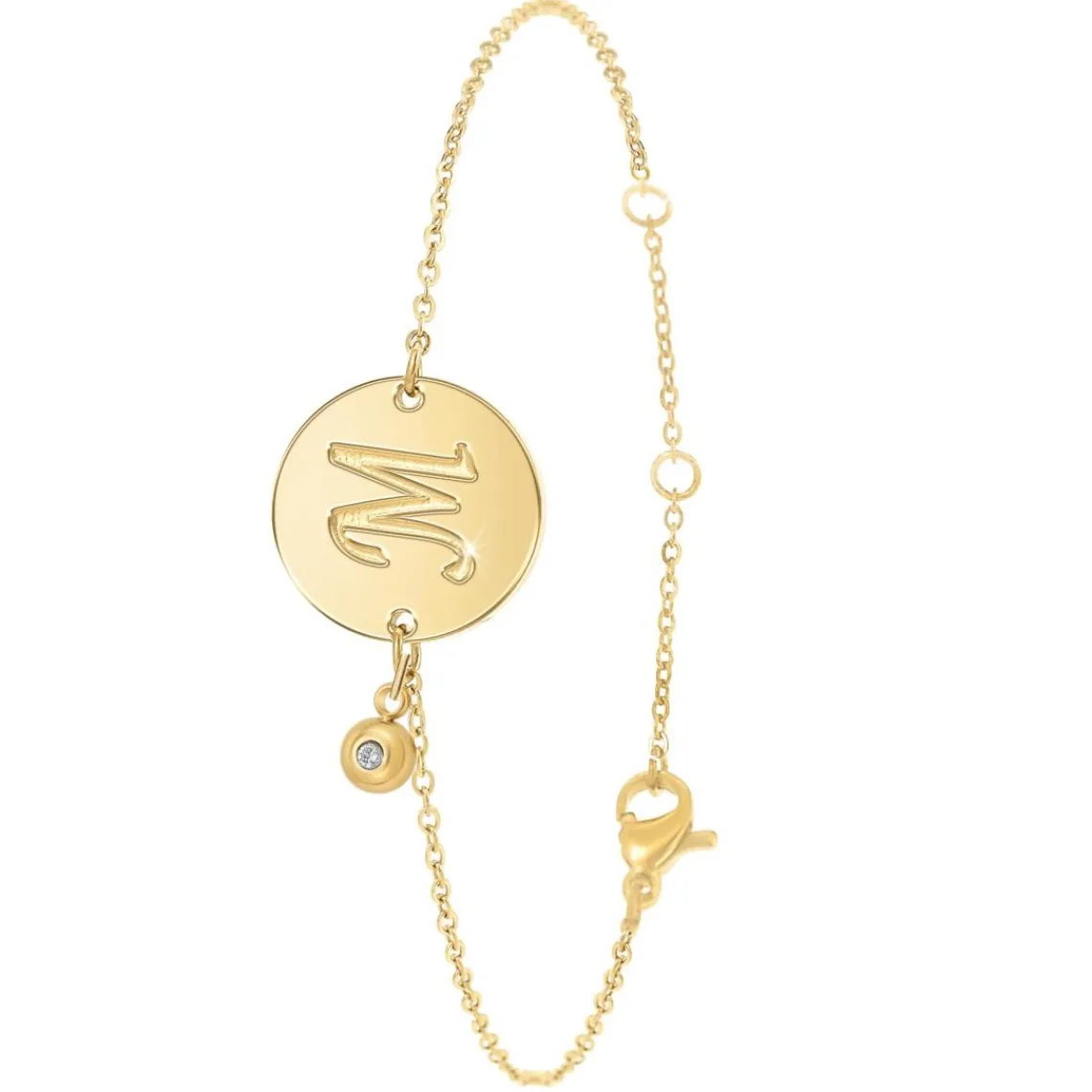 So Charm Bijoux Bracelet Femme So Charm - BD2281-DORE-M-DIAMANT - Bracelet Initial Doré | Femme Bracelet