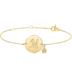 So Charm Bijoux Bracelet Femme So Charm - BD2281-DORE-M-DIAMANT - Bracelet Initial Doré | Femme Bracelet