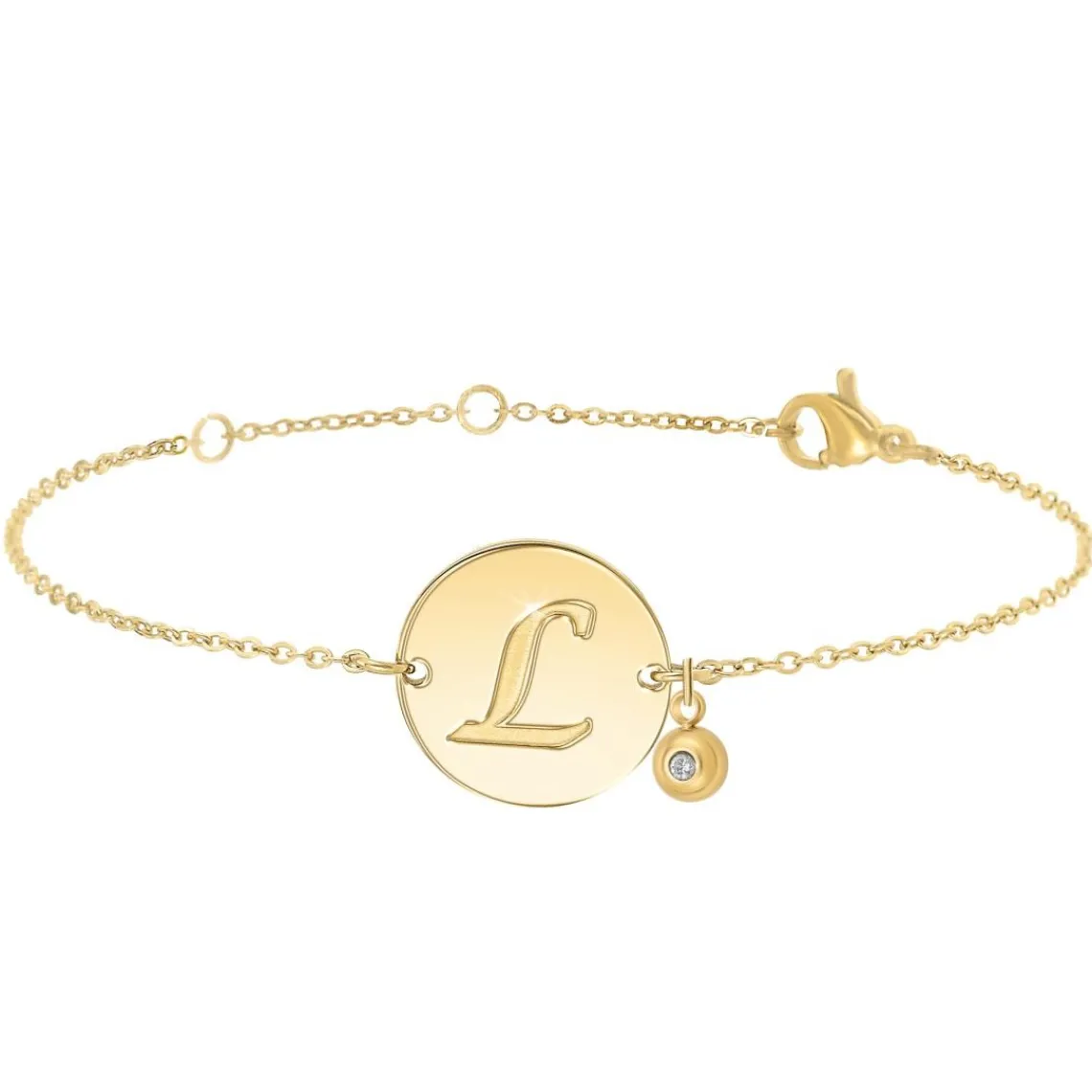 So Charm Bijoux Bracelet Femme So Charm - BD2281-DORE-L-DIAMANT - Bracelet Initial Doré | Femme Bracelet