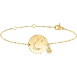 So Charm Bijoux Bracelet Femme So Charm - BD2281-DORE-C-DIAMANT - Bracelet Initial Doré | Femme Bracelet