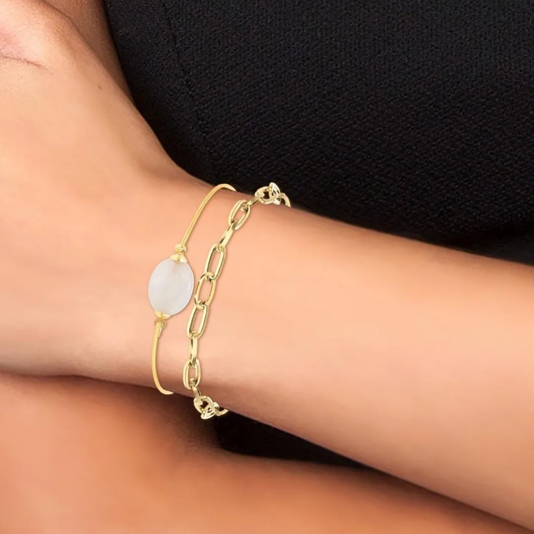 So Charm Bijoux Bracelet Femme So Charm - B2369-DORE+B2492-ROSE - Bracelet Mode Doré | Femme Bracelet
