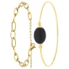 So Charm Bijoux Bracelet Femme So Charm - B2369-DORE+B2492-NOIR - Bracelet Mode Doré | Femme Bracelet