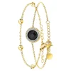 So Charm Bijoux Bracelet Femme So Charm - B2125-NOIR+B2371-DORE - Bracelet Mode Doré | Femme Bracelet