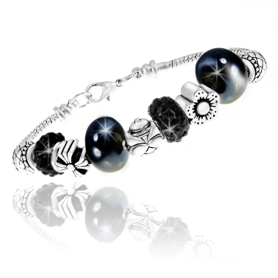 So Charm Bijoux Bracelet Femme So Charm - B1144-NOIR - Bracelet Perle Noir | Femme Bracelet
