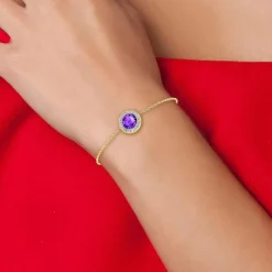 So Charm Bijoux Bracelet Femme So Charm - B2125-VIOLET - Bracelet Mode Doré | Femme Bracelet
