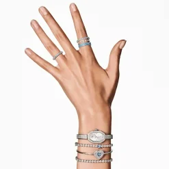 Swarovski Bijoux Bracelet Femme Swarovski Hyperbola Soft Heartt - 5680393 bleu,argent | Femme Bracelet