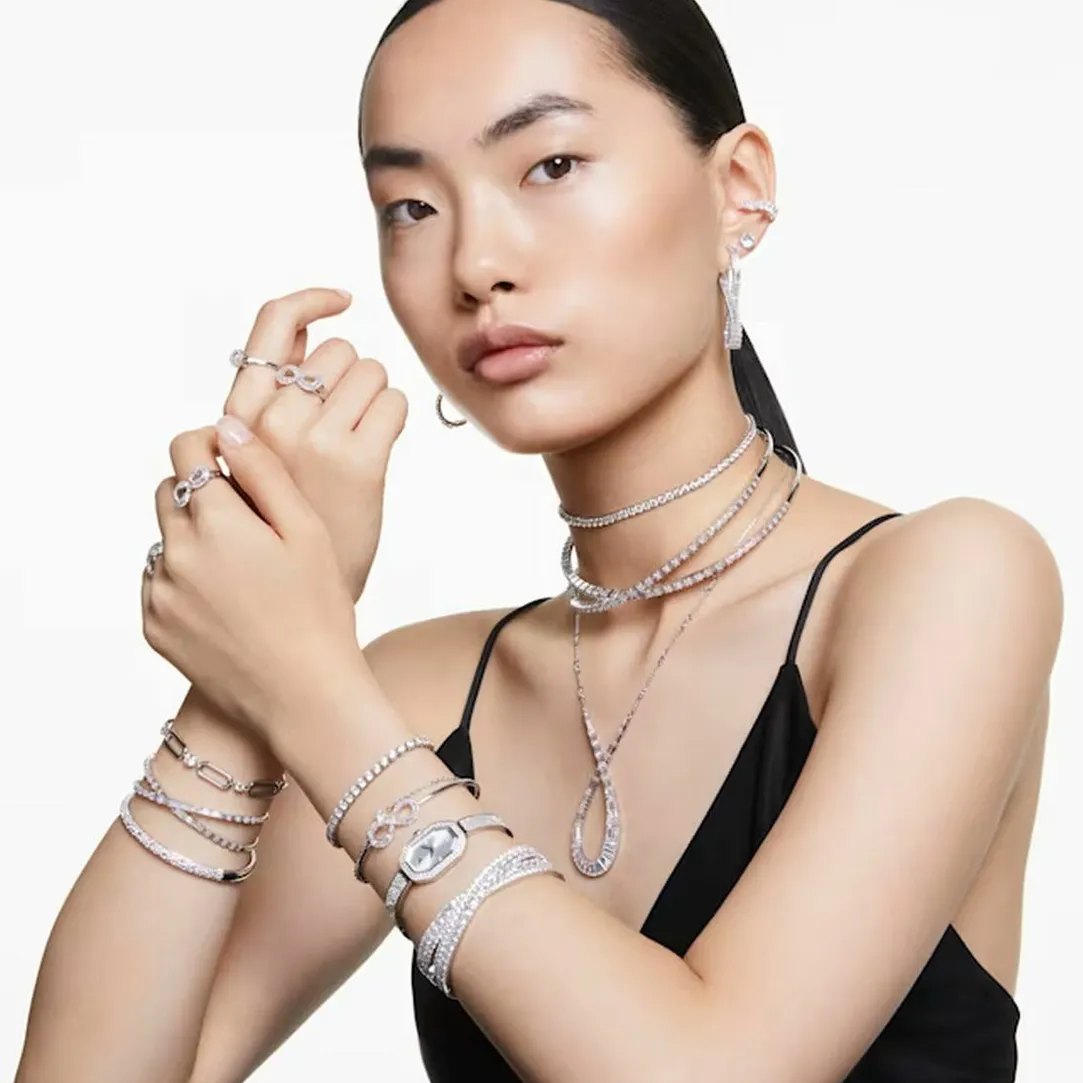 Swarovski Bijoux Bracelet Femme Swarovski Hyperbola Soft - 5684049 blanc,argent | Femme Bracelet