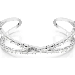 Swarovski Bijoux Bracelet Femme Swarovski Hyperbola Cuff - 567762 blanc,argent | Femme Bracelet