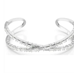 Swarovski Bijoux Bracelet Femme Swarovski Hyperbola Cuff - 567762 blanc,argent | Femme Bracelet
