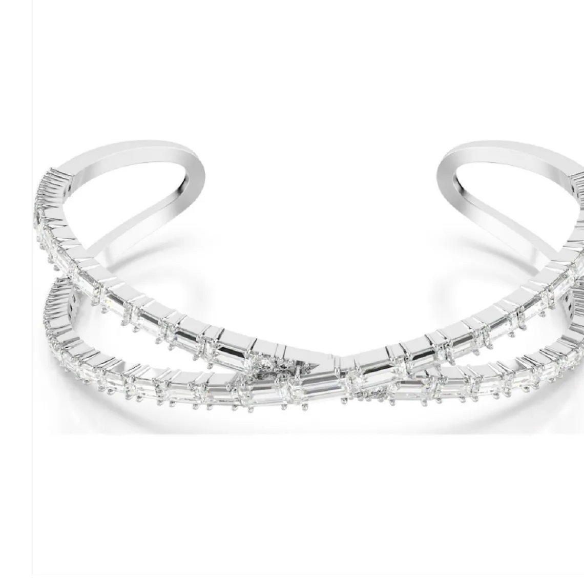Swarovski Bijoux Bracelet Femme Swarovski Hyperbola Cuff - 567762 blanc,argent | Femme Bracelet