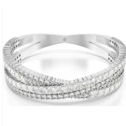 Swarovski Bijoux Bracelet Femme Swarovski Hyperbola Cuff L - 568026 blanc,argent | Femme Bracelet