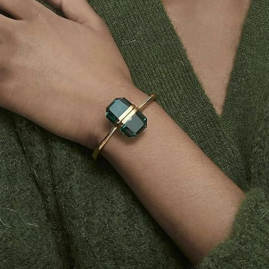 Swarovski Bijoux Bracelet Femme Swarovski - 5615109 Métal Vert Doré | Femme Bracelet