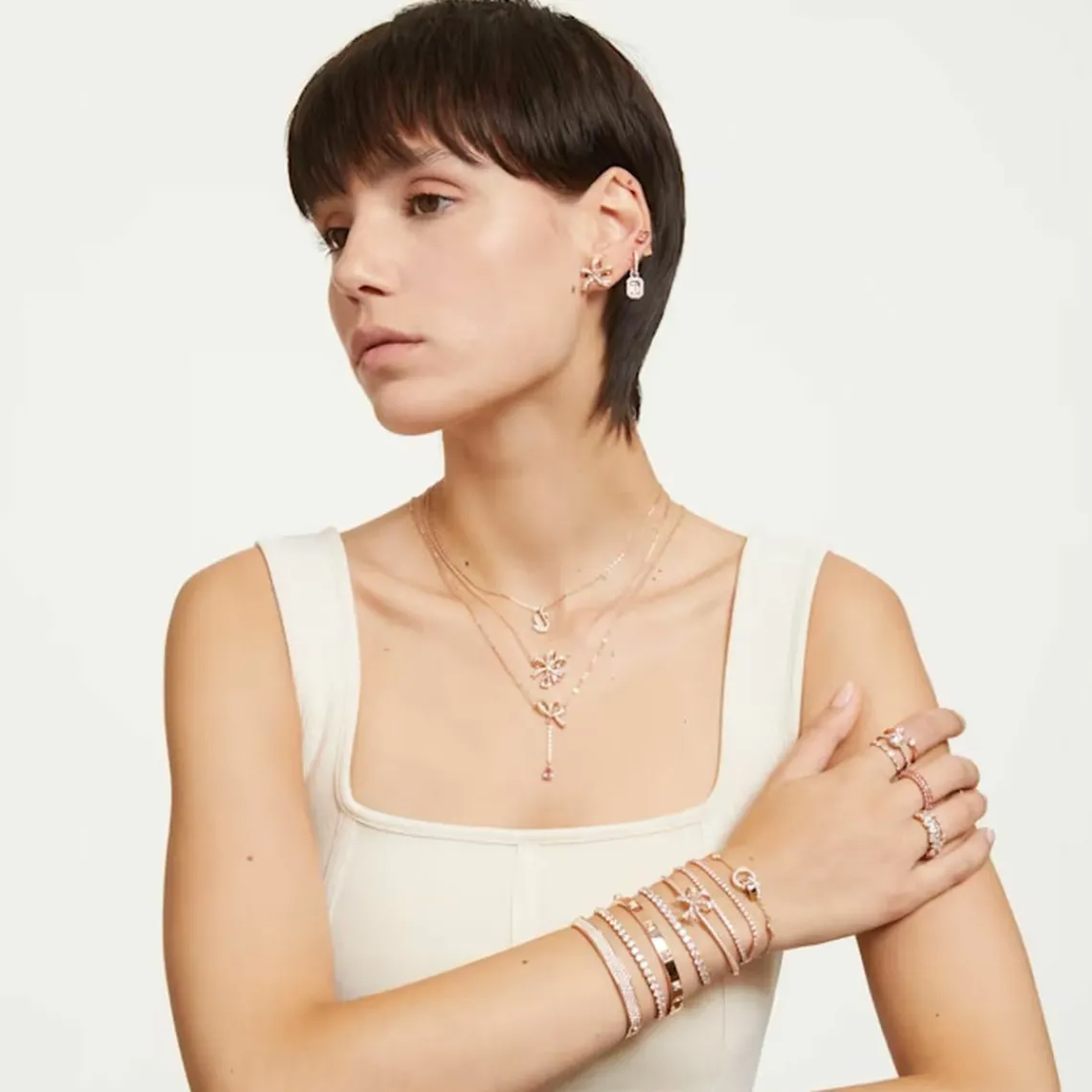 Swarovski Bijoux Bracelet Femme Swarovski - 5098834 Métal Doré rose | Femme Bracelet