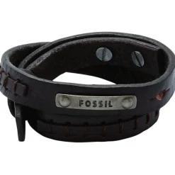 Fossil Bijoux Bracelet JF87354040 - Bracelet Cuir Marron Mode Homme | Homme Bracelet