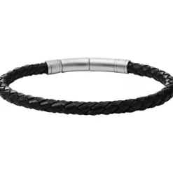 Fossil Bijoux Bracelet JF00510797 - Bracelet Cuir Acier Homme | Homme Bracelet