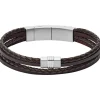 Fossil Bijoux Bracelet JF02934040 - Bracelet Cuir Marron Homme | Homme Bracelet