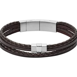 Fossil Bijoux Bracelet JF02934040 - Bracelet Cuir Marron Homme | Homme Bracelet