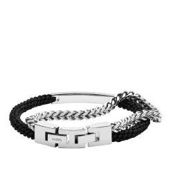 Fossil Bijoux Bracelet Fossil JF03325040 - VINTAGE CASUAL Acier Argenté Homme | Homme Bracelet