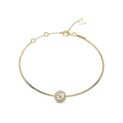 Guess Bijoux Bracelet 4G Crush Acier Doré Chaîne Carrée Et Pampille 4G | Femme Bracelet