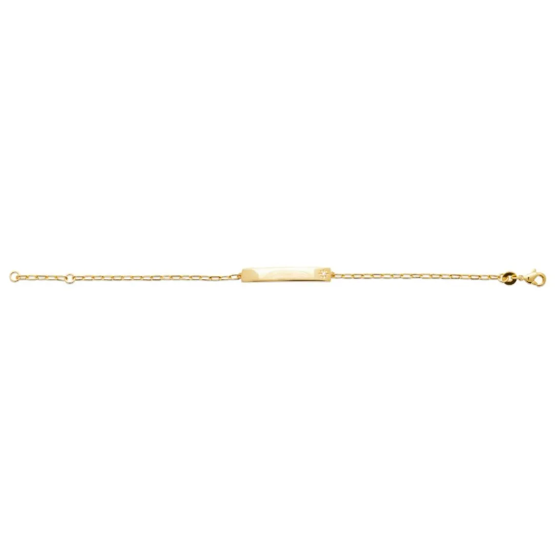 Maison de la Bijouterie Bracelet gourmette femme plaque à graver plaqué or UYY0Y6ZV | Femme Bracelet